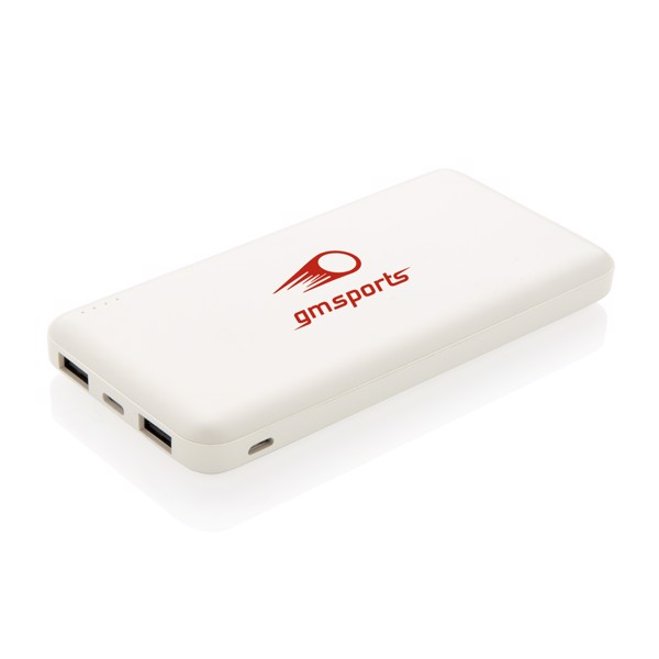 High Density 10.000 mAh Pocket Powerbank - White