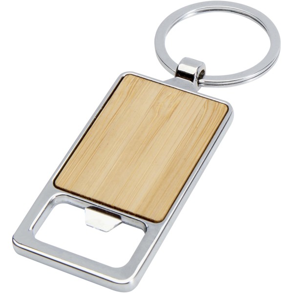 Snapper bamboo keychain with bottle opener