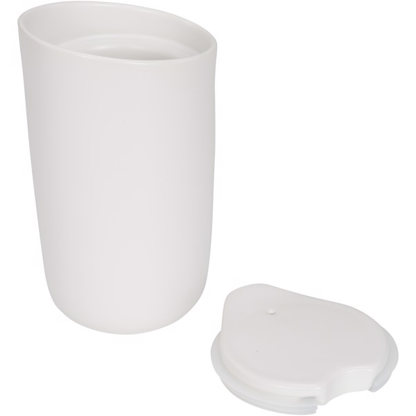 Vaso de cerámica de doble pared de 410 ml "Mysa" - Blanco