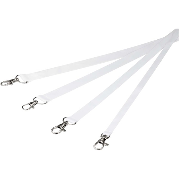 Leia sublimation RPET lanyard with 2 hooks - White / 10mm