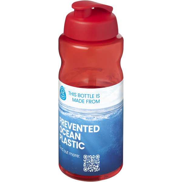 H2O Active® Eco Big Base 1 litre flip lid sport bottle - Red / Red