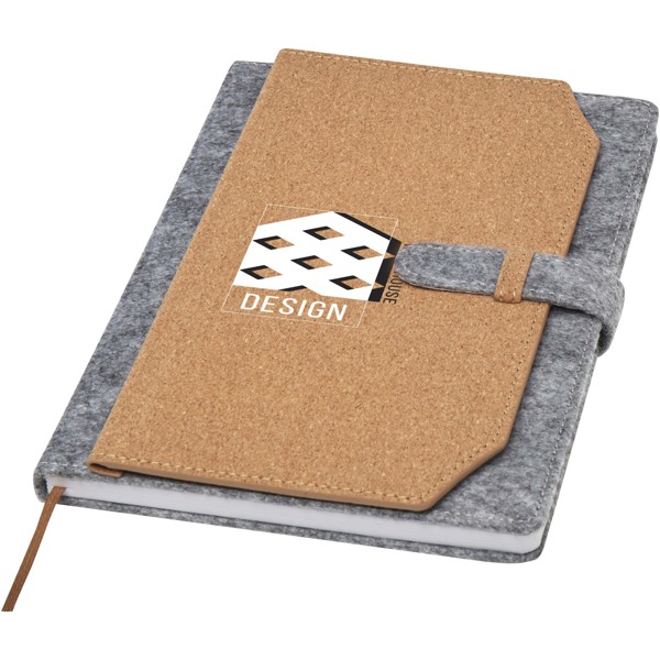 Viviana A5 recycled felt and cork notebook