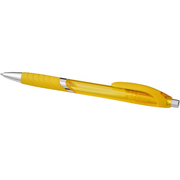 Turbo translucent ballpoint pen with rubber grip - Yellow