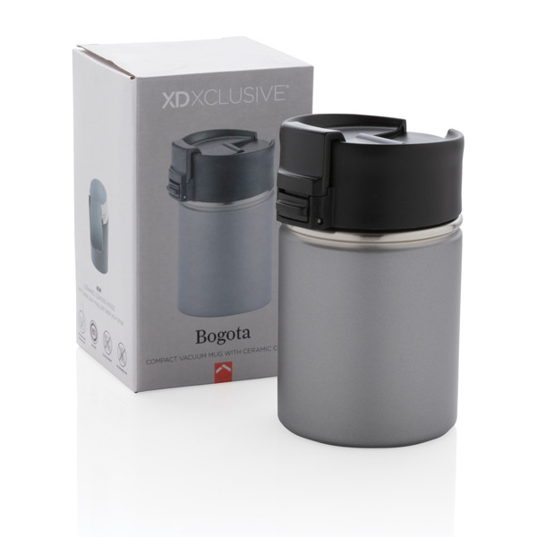 Bogota compact vacuum mug with ceramic coating - Grey
