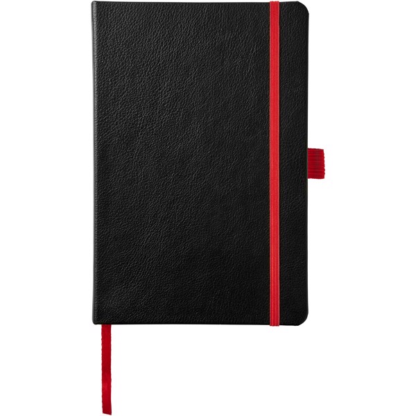 Lasercut A5 notebook - Solid black / Red