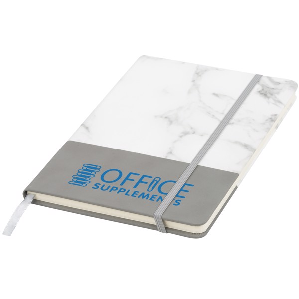 Two-tone A5 marble look notebook - Grey