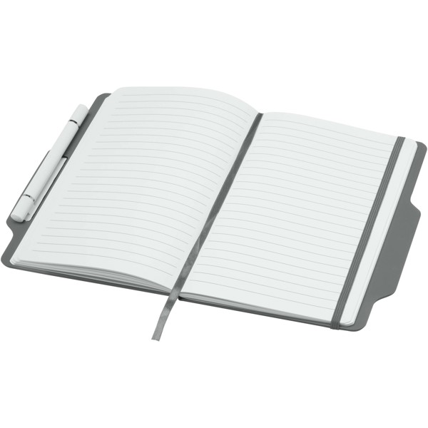 Nexus A5 hard cover notebook with pen and pencil combo (black ink) - Grey