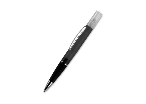 Ball pen with hand cleaning spray - Black