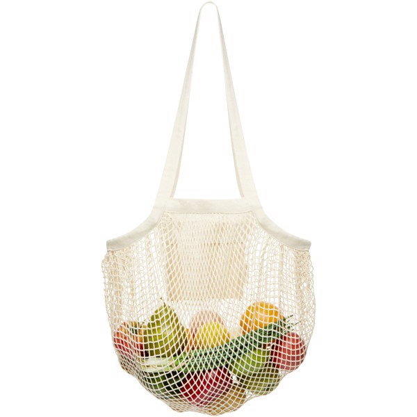 Bolsa Tote de malla de algodón orgánico con certificado GOTS de 100 g/m² "Pune" - Process blue