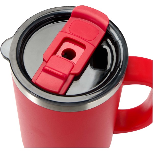 Sydney 1200 ml double wall RCS certified copper vacuum insulated tumbler with straw - Red