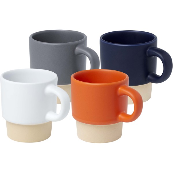 Olympia 130 ml stackable expresso cup with clay bottom - White