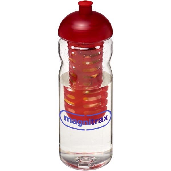 Láhev s infuzérem skupolovitým víčkem Base Tritan™ 650 ml - Průhledná / Červená s efektem námrazy