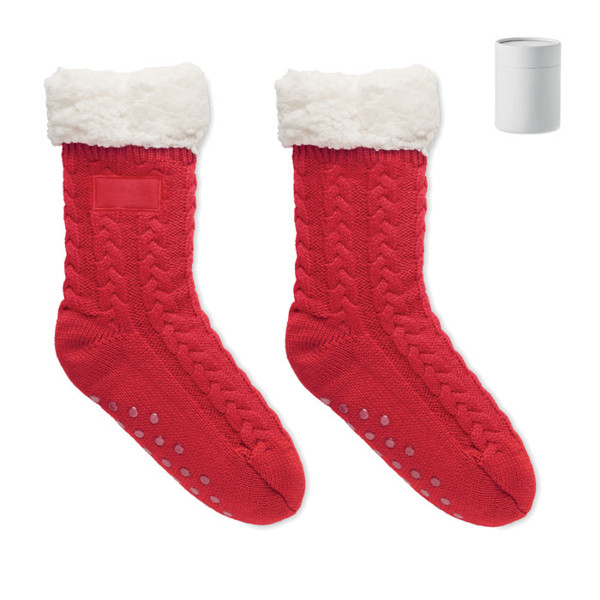 Pair of slipper sock L Canichie L - Red