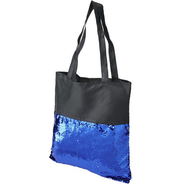 Mermaid sequin tote bag - Solid black / Blue