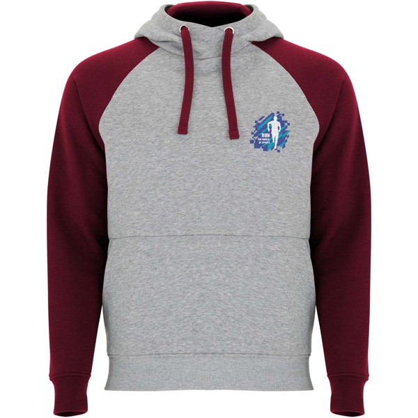 Badet unisex two-tone hoodie - Heather Grey / Garnet / 2XL