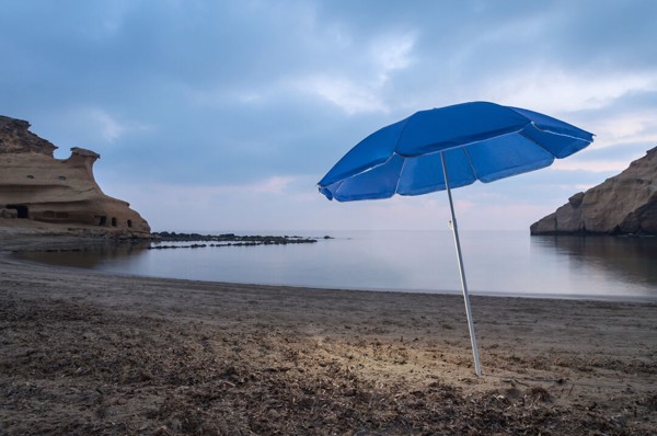 Beach Umbrella Mojácar - White / Blue