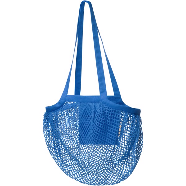 Bolsa Tote de malla de algodón orgánico con certificado GOTS de 100 g/m² "Pune" - Process blue