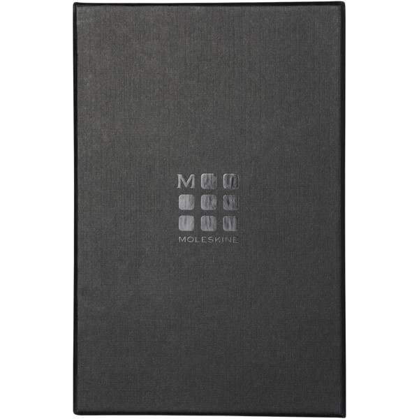 Classic L leather notebook - ruled - Solid black