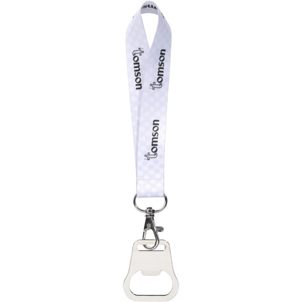 Mini celofarebná lanyard - Bílá / 25mm