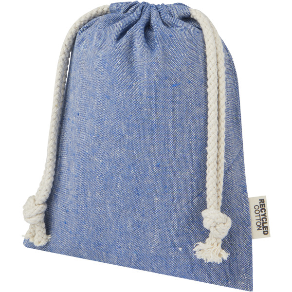 Pheebs 150 g/m² GRS recycled cotton gift bag small 0.5L - Heather Blue