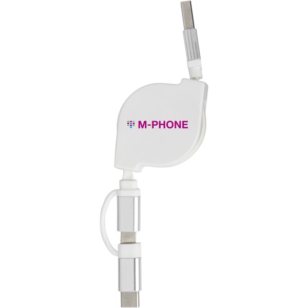 Triple 3-in-1 charging cable - White