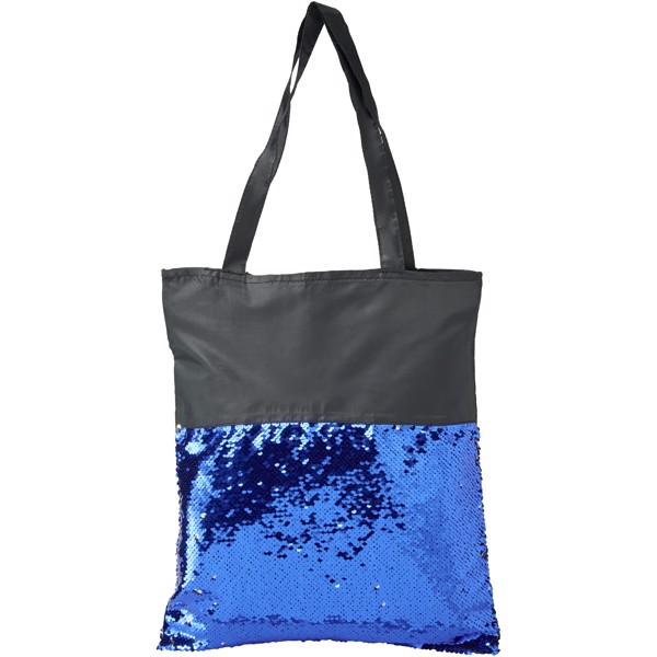 Mermaid sequin tote bag - Solid black / Blue