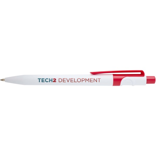 Unica recycled plastic ballpoint pen (black ink) - Red