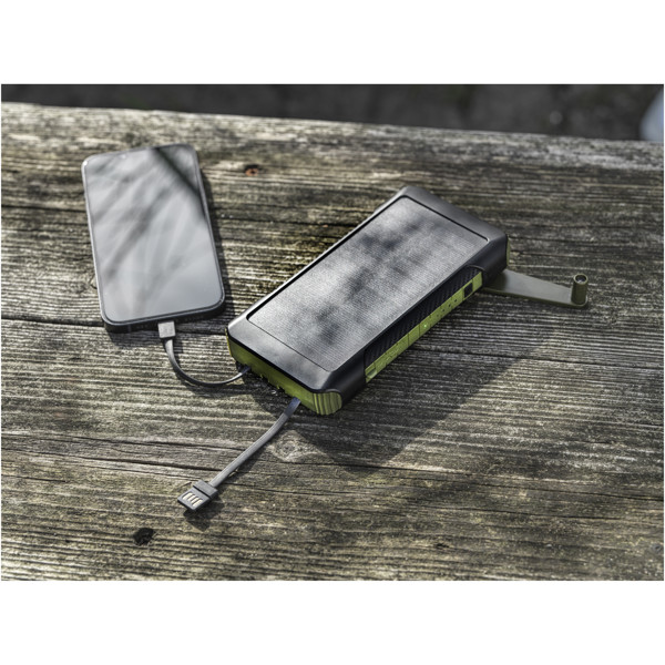 Soldy 10.000 mAh RCS recycled plastic solar dynamo power bank