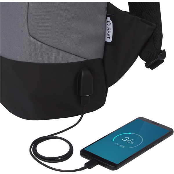 Cover GRS RPET anti-theft backpack 18L - Grey