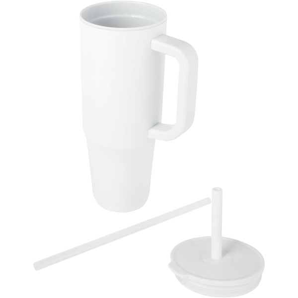 Brady 900 ml RCS certified insulated tumbler with silicone straw - White
