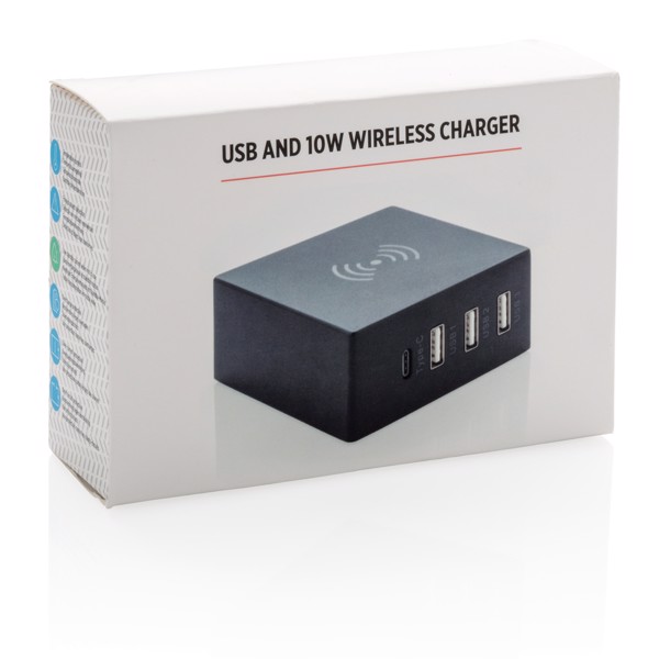 USB and 10W wireless charger