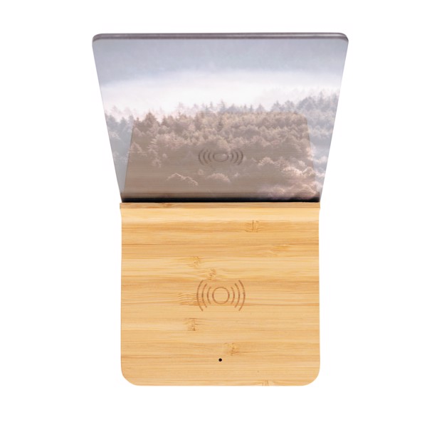 Bamboo 5W wireless charger with photo frame