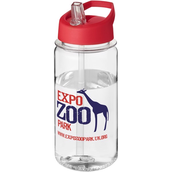 Sportovní láhev s víčkem s hubičkou Octave Tritan™ 600 ml - Průhledná / Červená s efektem námrazy