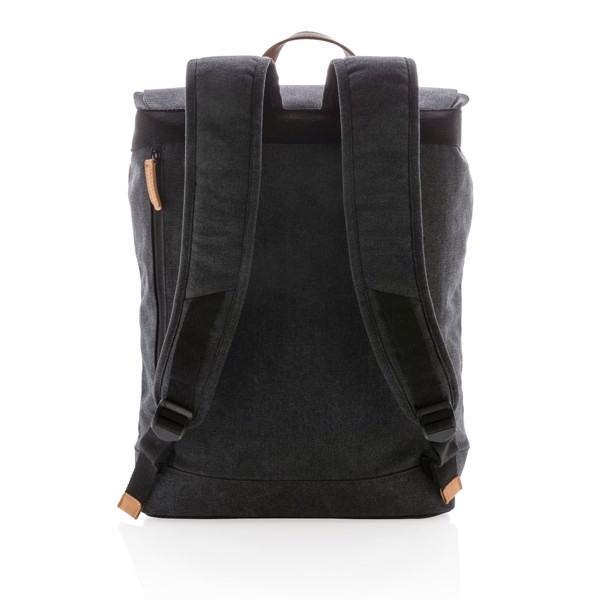 Canvas laptop backpack PVC free - Black
