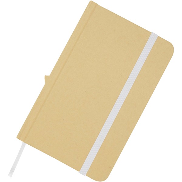 Reed A6 recycled hard cover notebook with plain pages - White