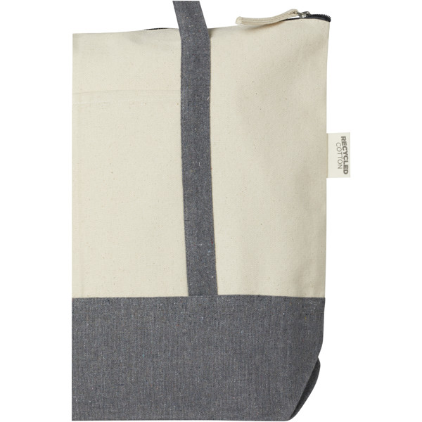 Repose 320 g/m² recycled cotton zippered tote bag 10L
