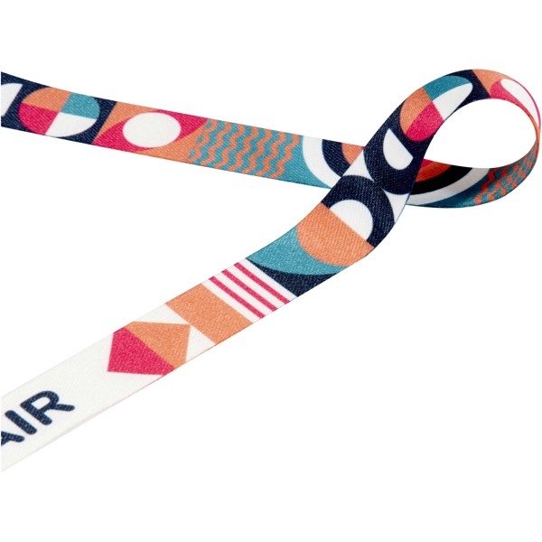 Leia sublimation RPET lanyard with 2 hooks - White / 10mm