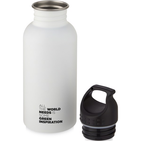 Luca 500 ml stainless steel water bottle - White
