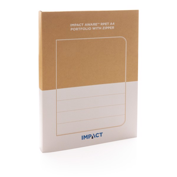 Impact AWARE™ RPET A4 portfolio with zipper - Black