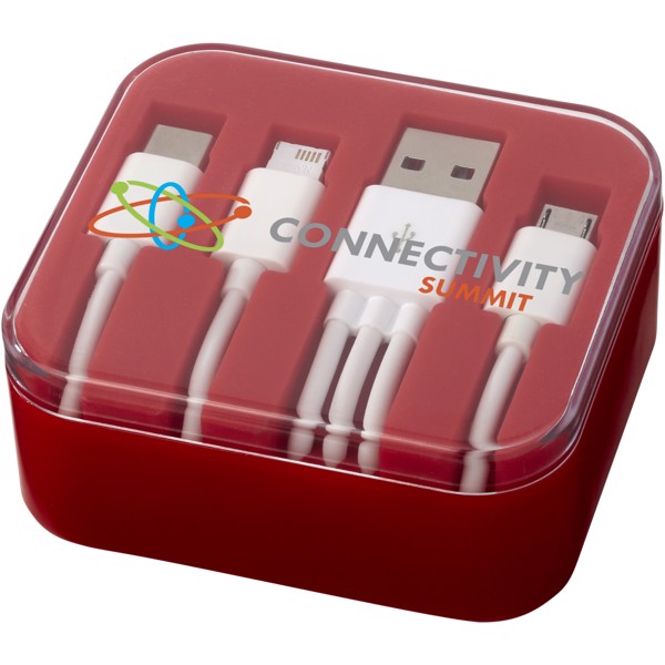 Tril 3-in-1 charging cable - Red