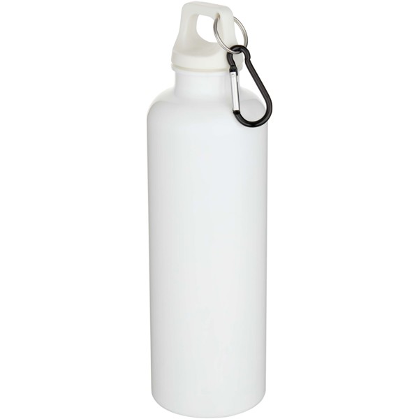 Oregon 750 ml solid colour RCS recycled plastic water bottle with carabiner - White