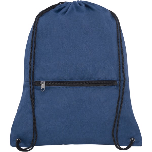 Hoss foldable drawstring backpack - Heather navy