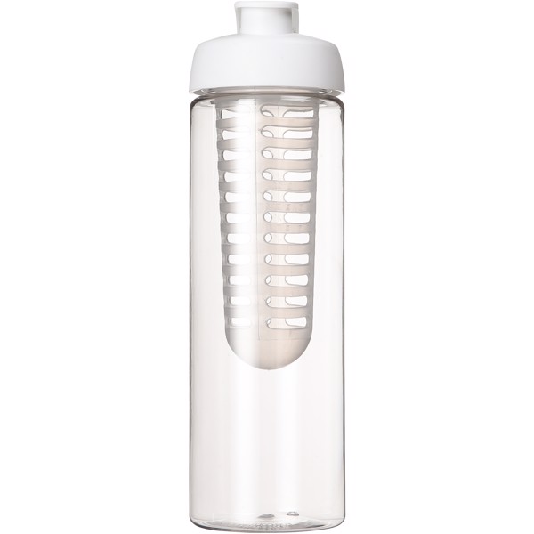 H2O Active® Vibe Bidón e infusor con tapa Flip de 850 ml - Transparente / Blanco