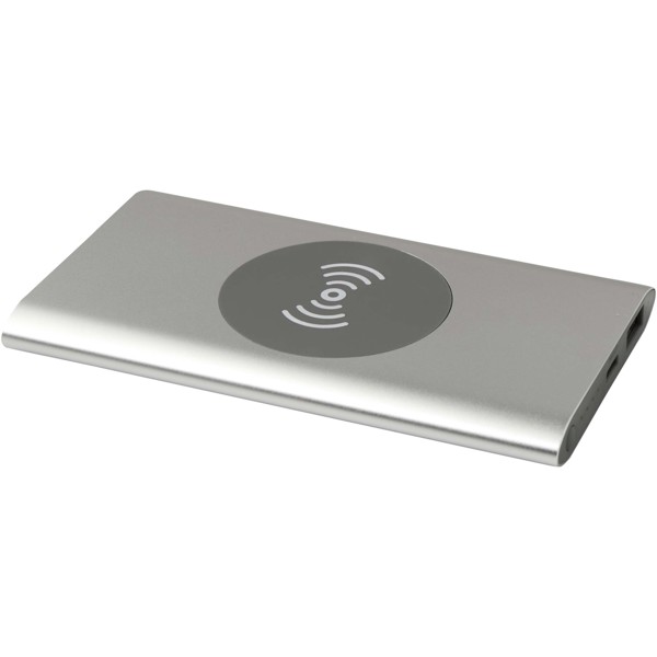 Juice 4000 mAh Type-C recycled aluminium wireless power bank - Silver