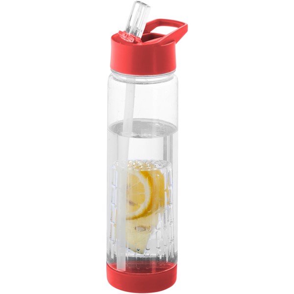Tutti-frutti 740 ml Tritan™ infuser sport bottle - Transparent / Red