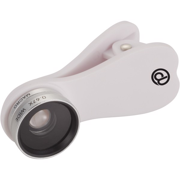 Optic wide-angle and macro smartphone camera lens - White / Silver