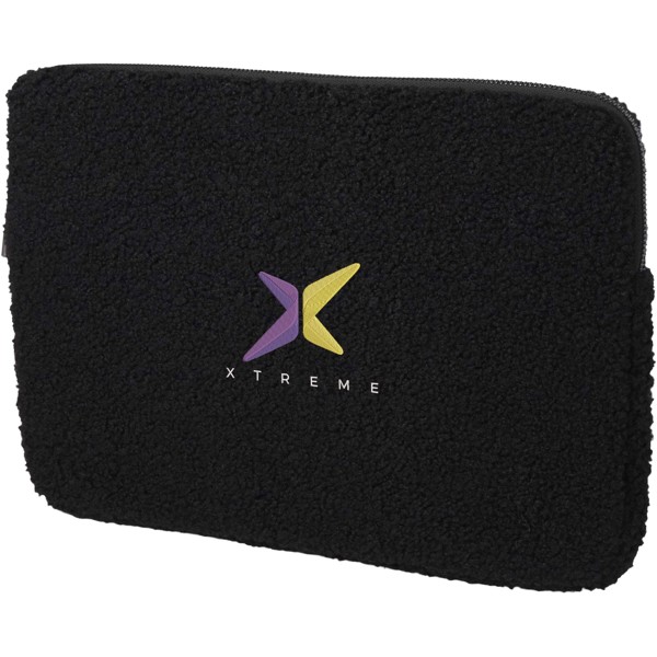 Bear 13\" GRS recycled sherpa laptop sleeve 2L - Black