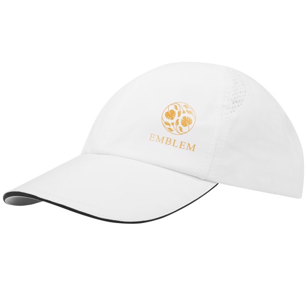Gorra sandwich reciclada de 6 paneles Cool Fit GRS "Morion" - Blanco