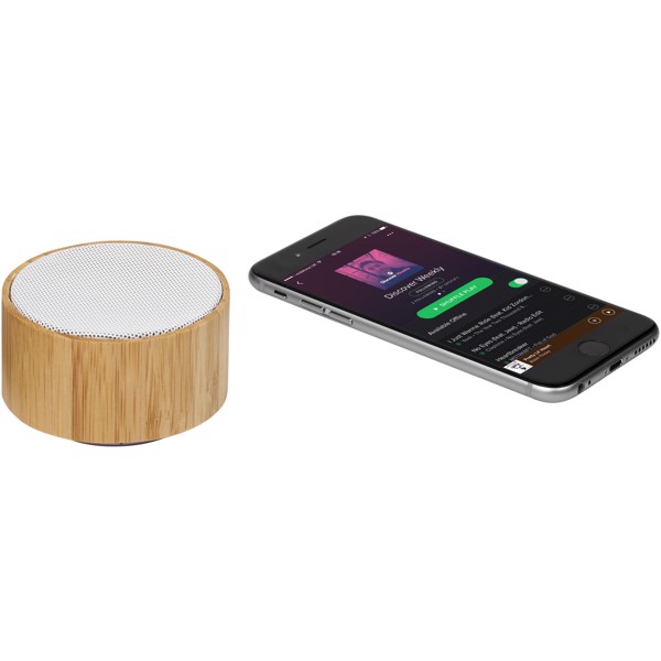 Cosmos bamboo Bluetooth® speaker - Natural / White
