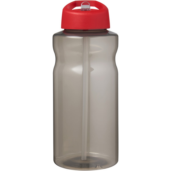H2O Active® Eco Big Base 1 litre spout lid sport bottle - Charcoal / Red